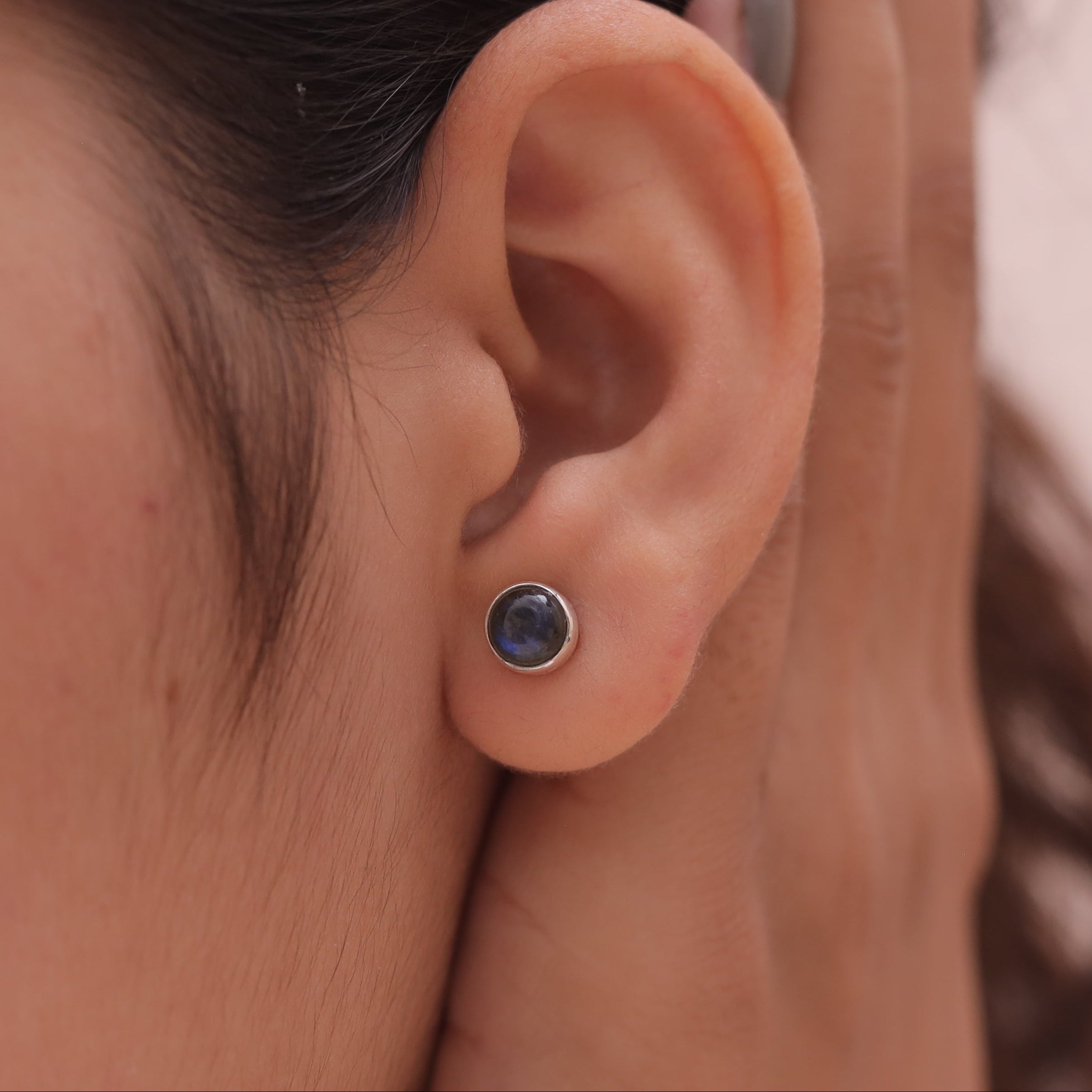 Labradorite  Sterling Silver Stud Earrings