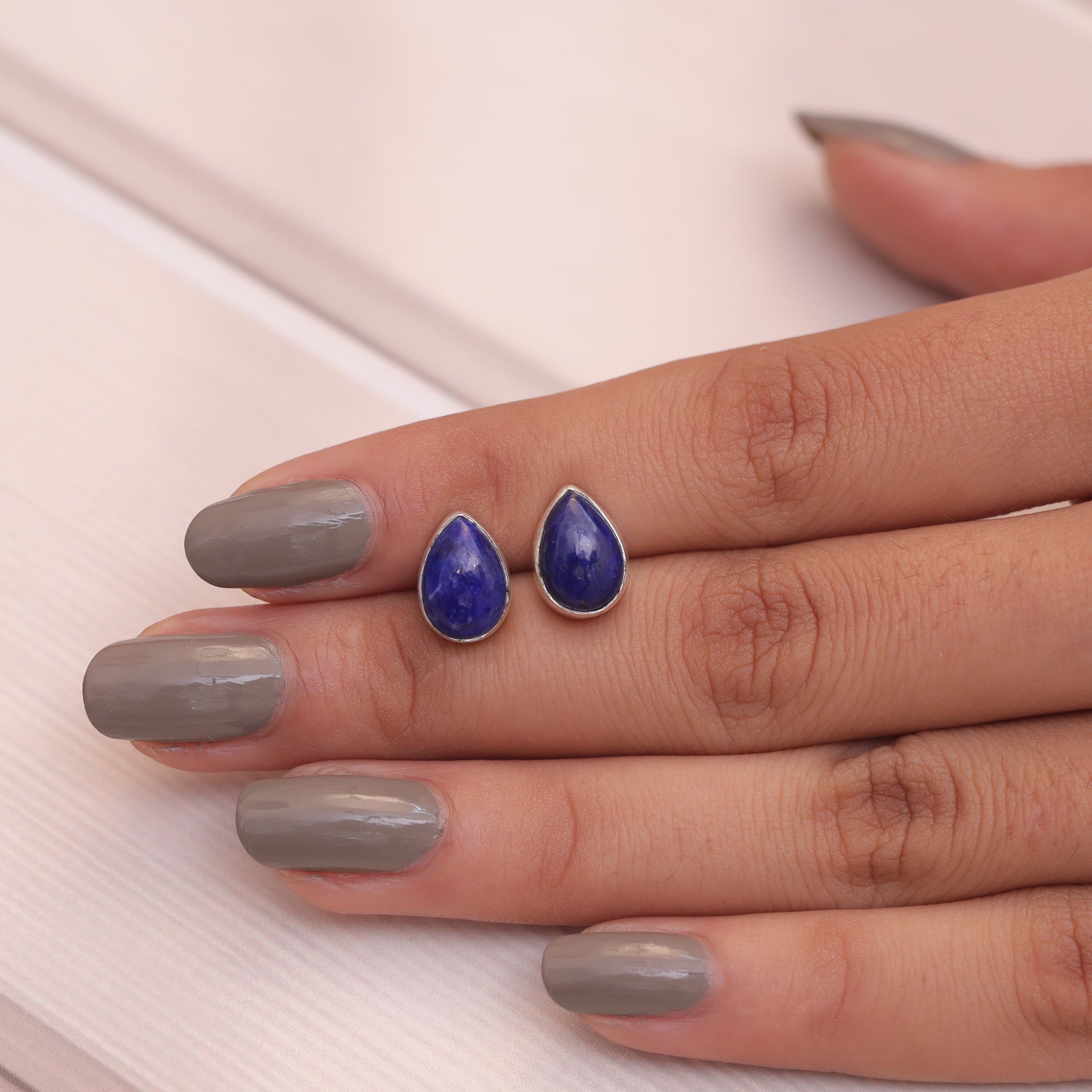 Lapis Lazuli Sterling Silver Stud Earrings