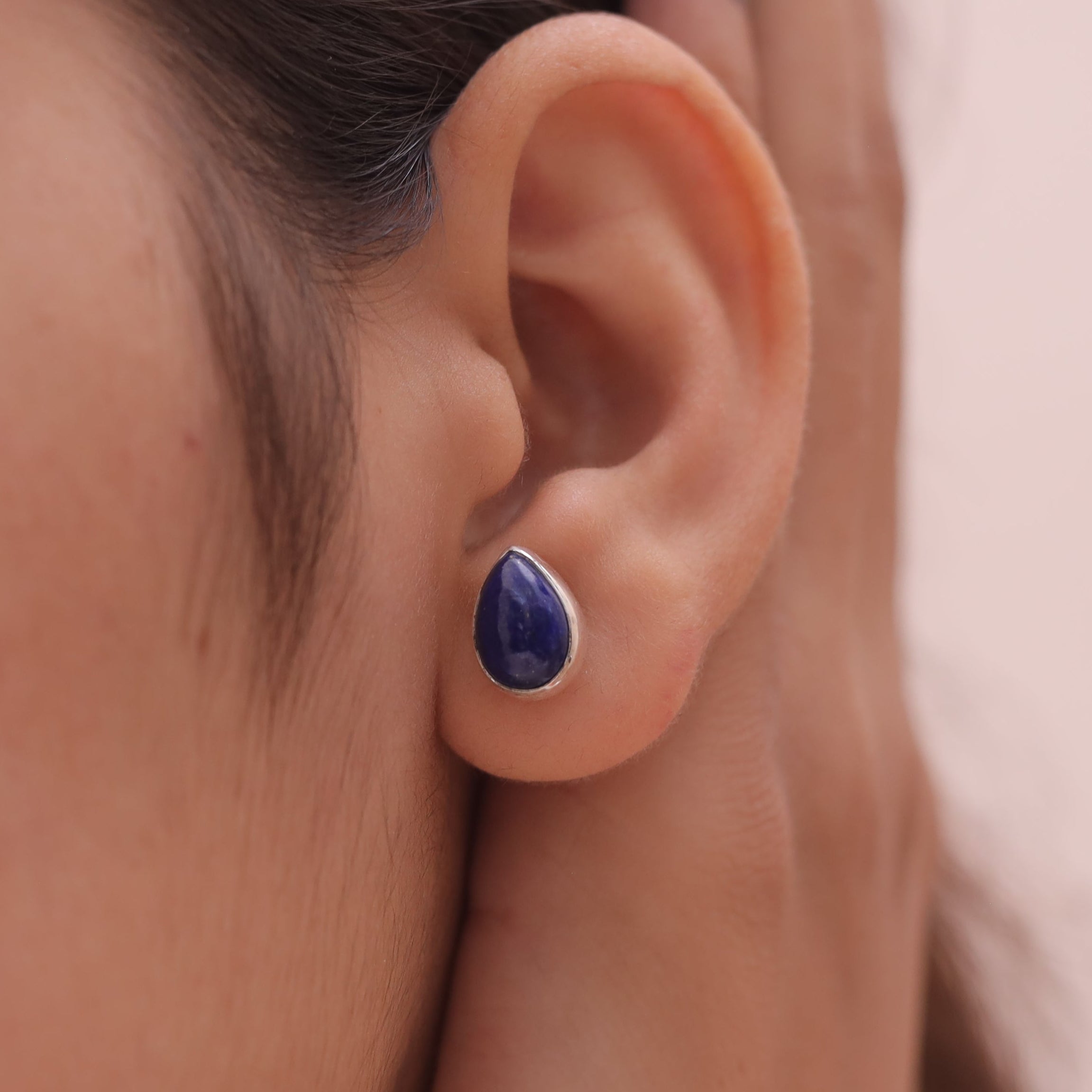 Lapis Lazuli Sterling Silver Stud Earrings