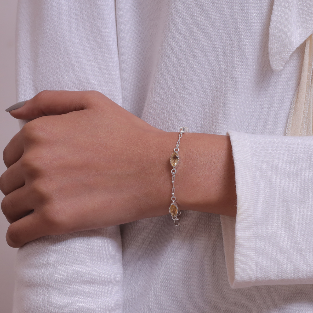 Citrine Sterling Silver Bracelet
