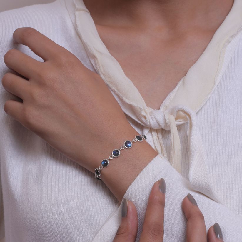 Labradorite Sterling Silver Bracelet
