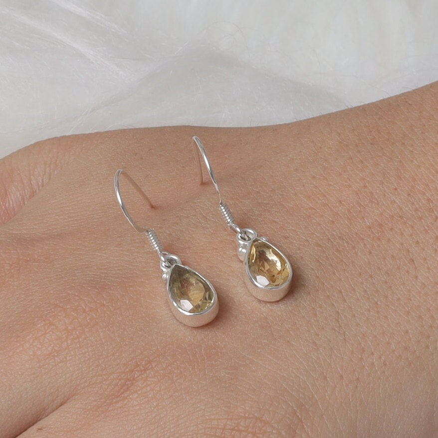 Cut Citrine Sterling Silver Earrings