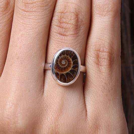 Ammonite Sterling Silver Ring