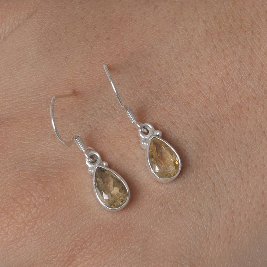 Cut Citrine Sterling Silver Earrings