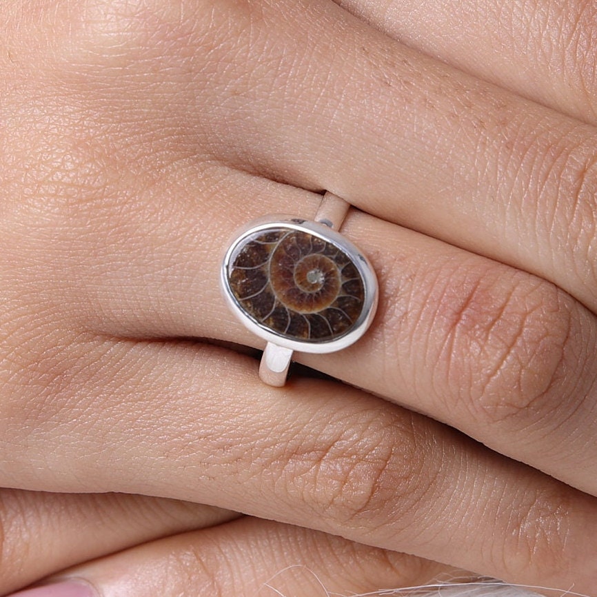 Ammonite Sterling Silver Ring