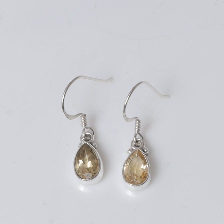 Cut Citrine Sterling Silver Earrings