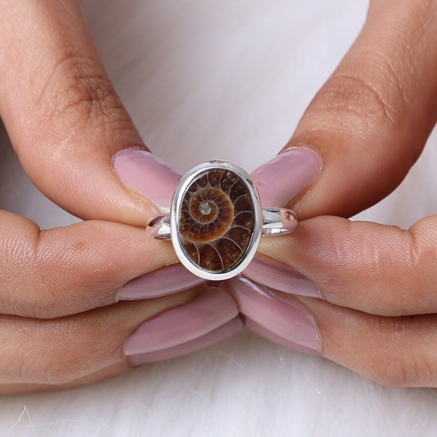 Ammonite Sterling Silver Ring