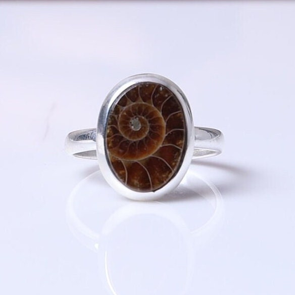 Ammonite Sterling Silver Ring