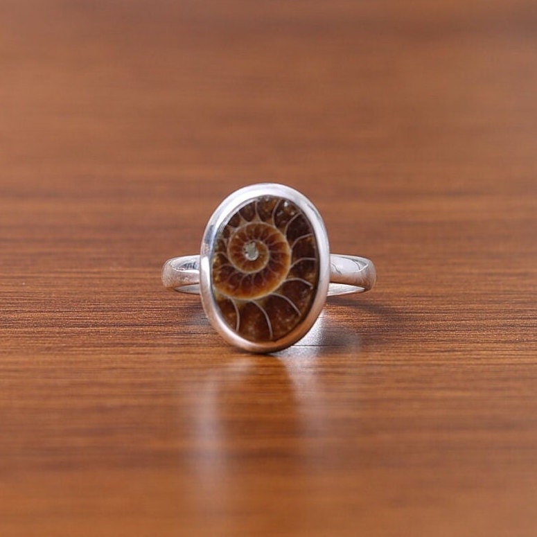 Ammonite Sterling Silver Ring