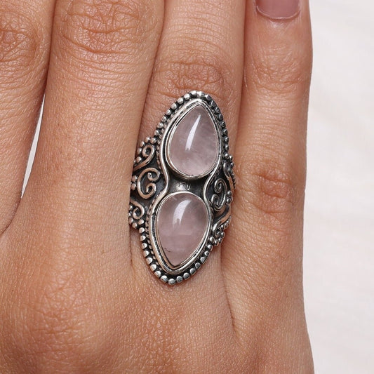 Rose Quartz Sterling Silver Ring