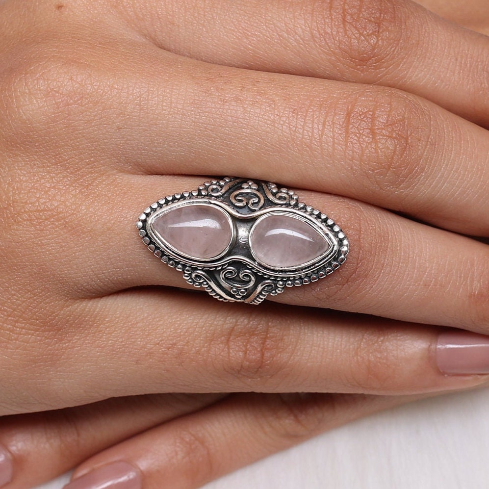 Rose Quartz Sterling Silver Ring