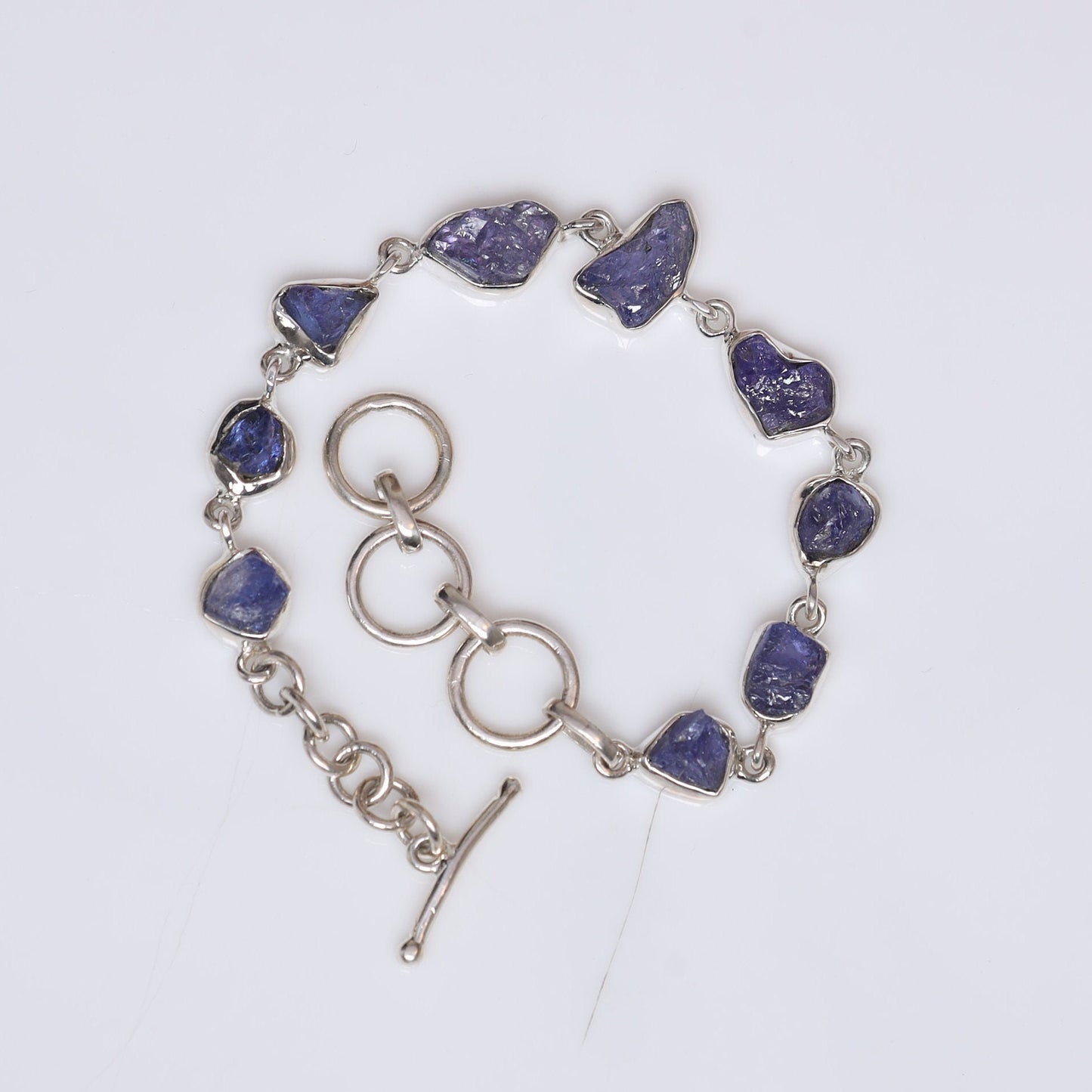 Raw Tanzanite Sterling Silver Bracelet