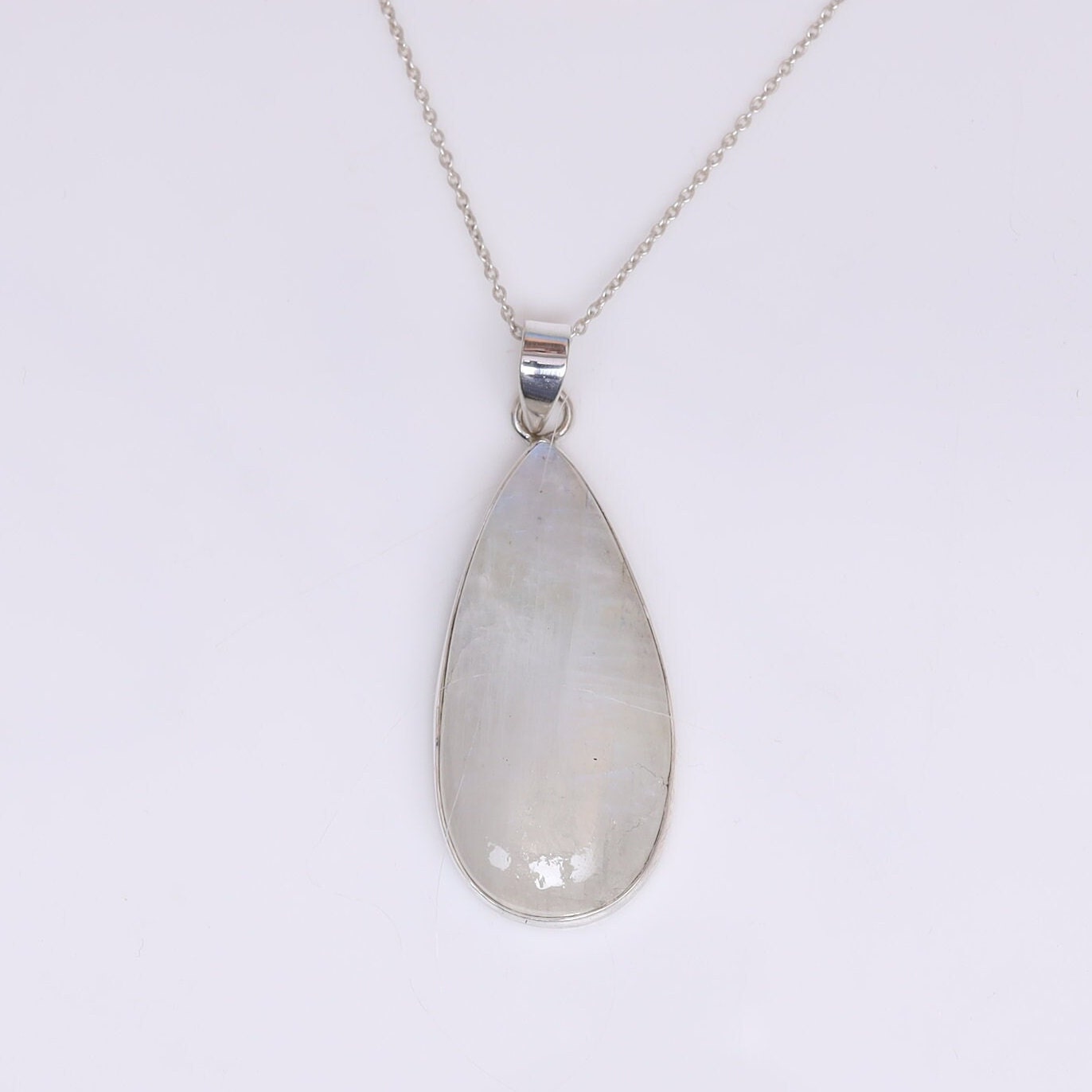 Rainbow Moonstone Sterling Silver Pendant