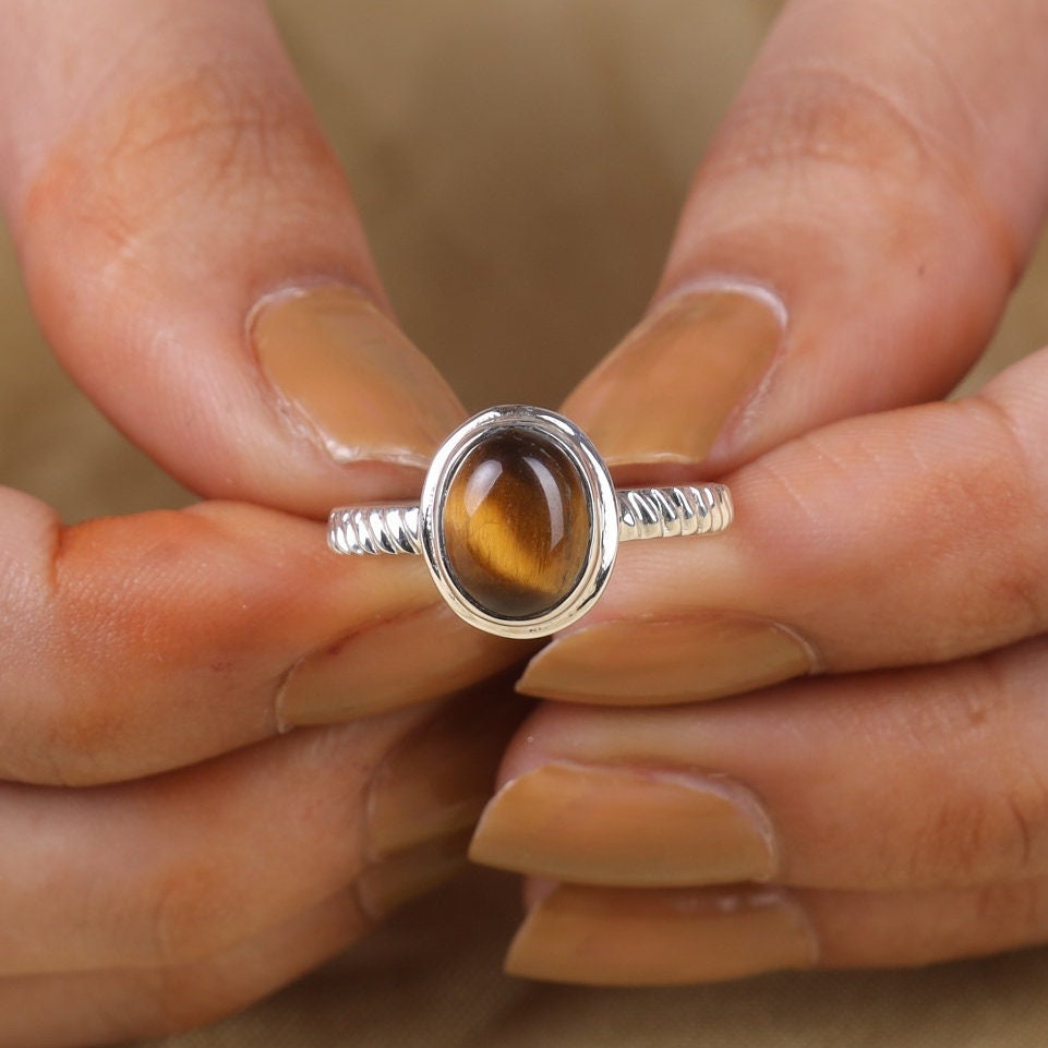 Tiger Eye Sterling Silver Ring