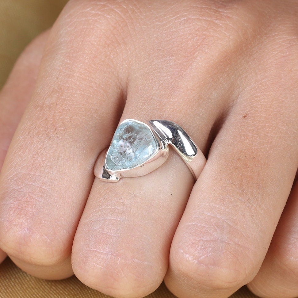 Aquamarine Sterling Silver Ring