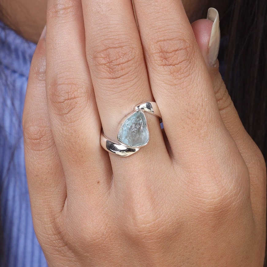 Aquamarine Sterling Silver Ring