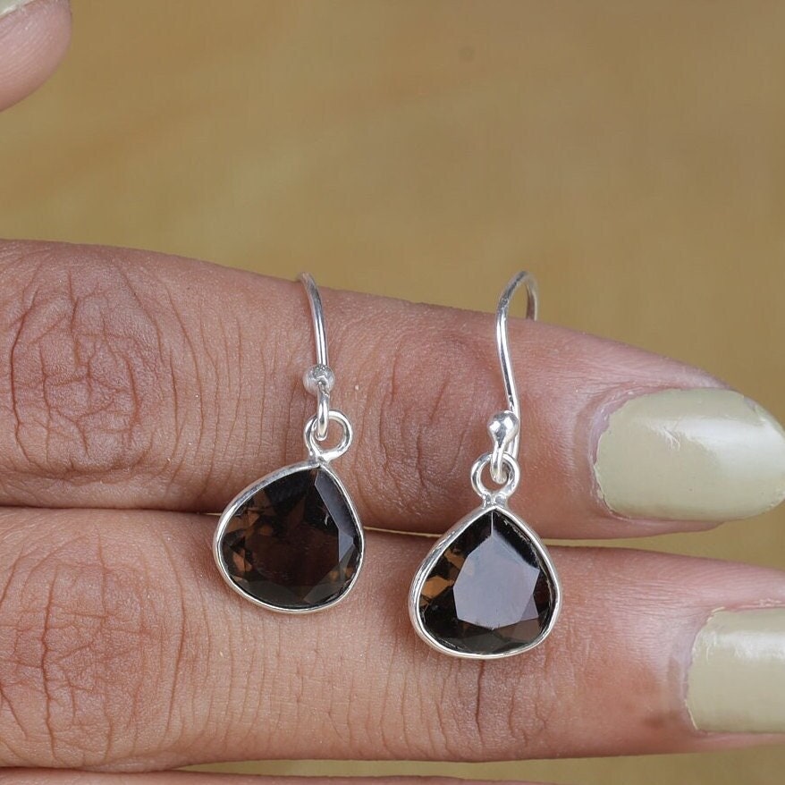 Smoky Topaz Sterling Silver Earrings