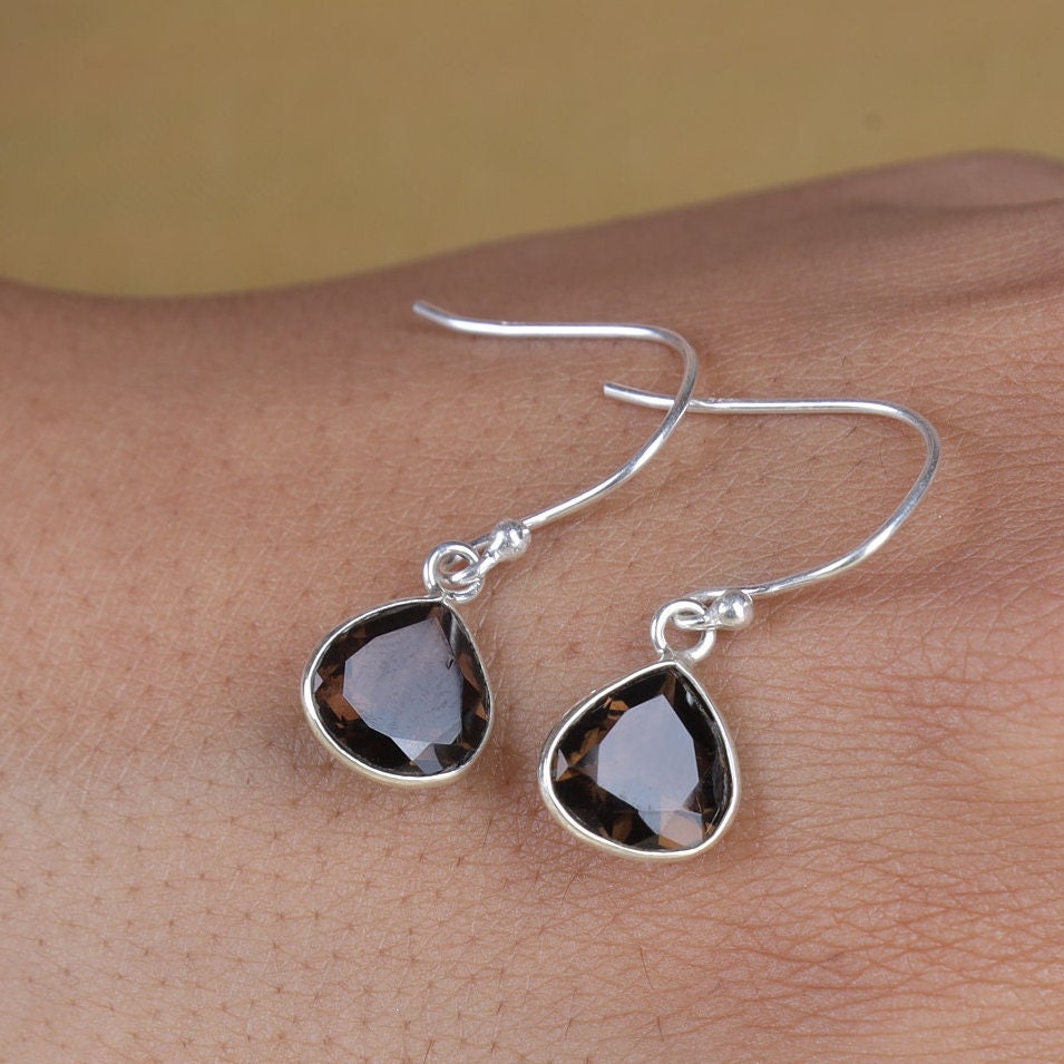 Smoky Topaz Sterling Silver Earrings