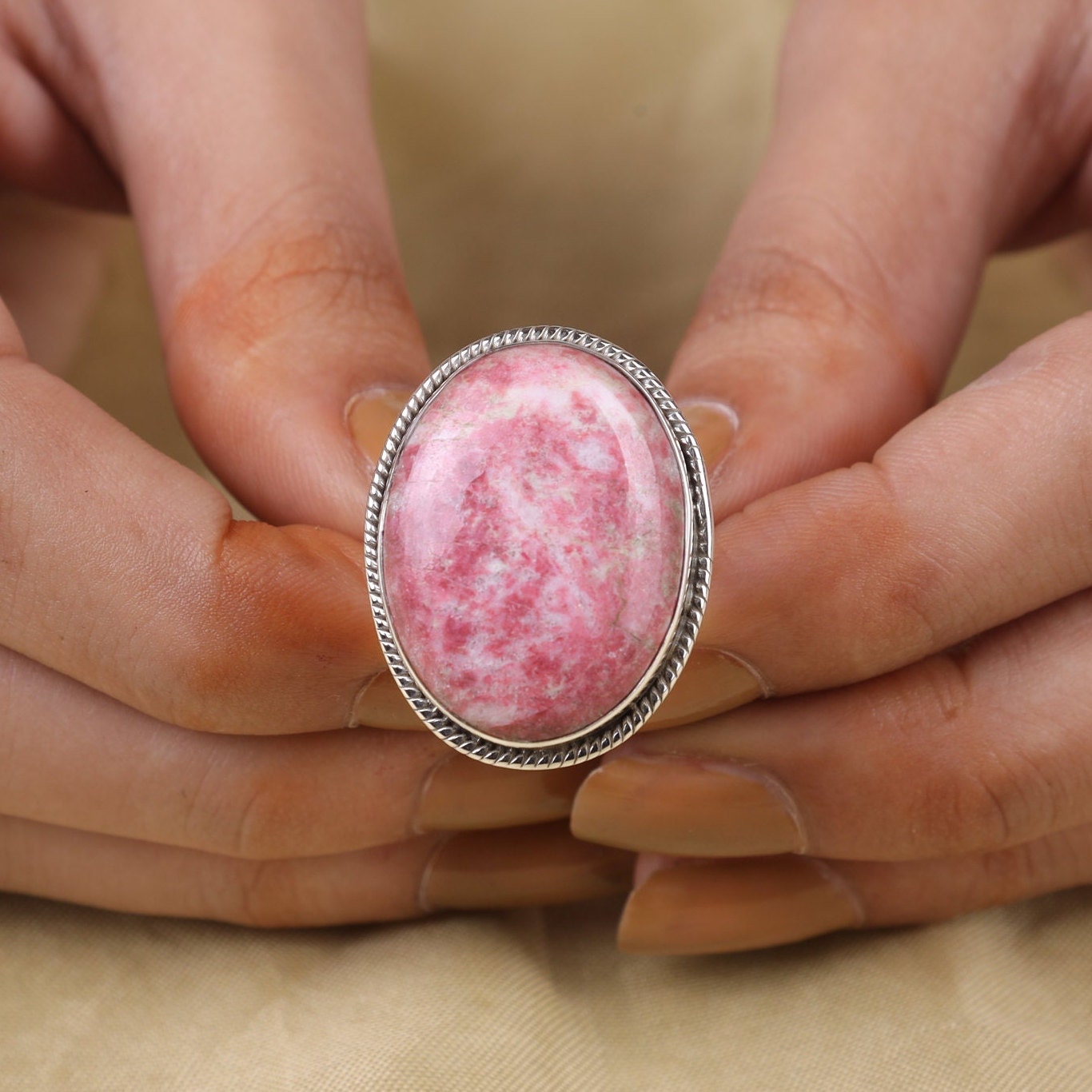 Thulite Sterling Silver Ring