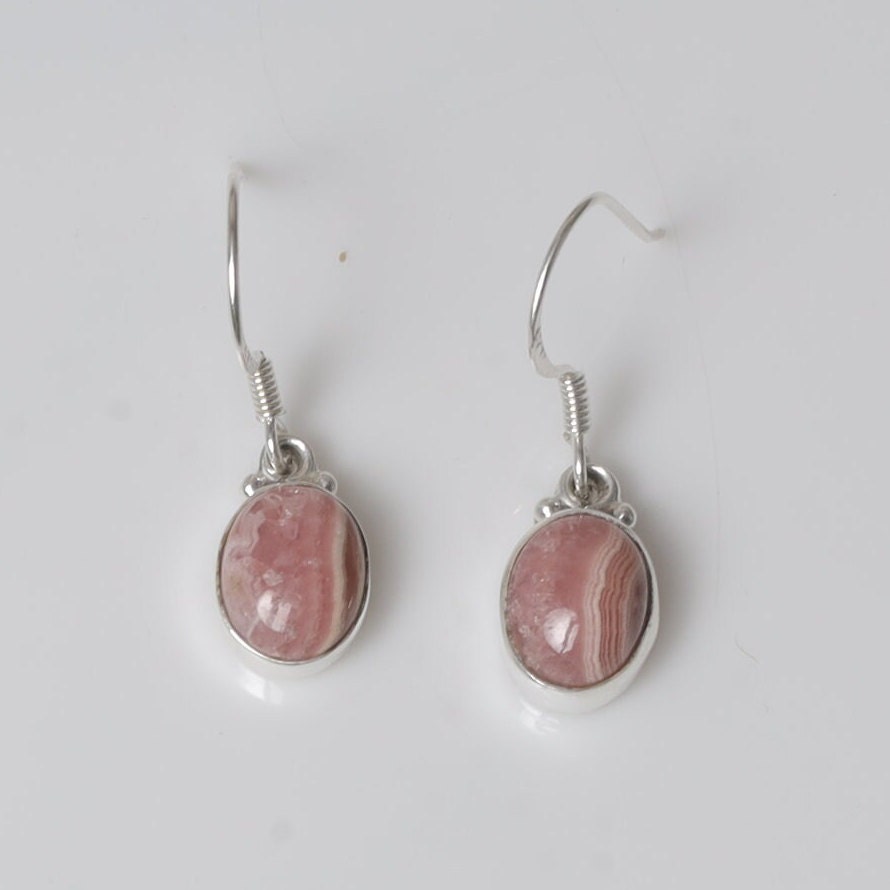 Rhodochrosite Sterling Silver Earrings