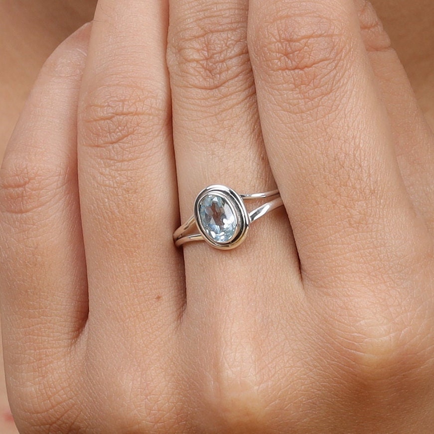 Aquamarine 925 Sterling Silver Ring