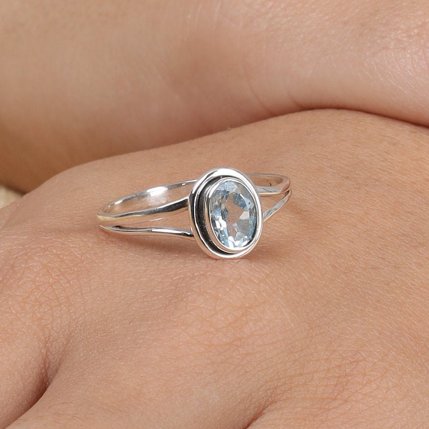 Aquamarine 925 Sterling Silver Ring