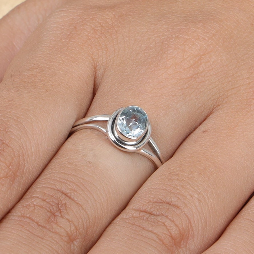 Aquamarine 925 Sterling Silver Ring