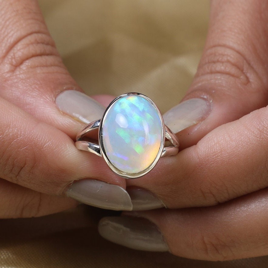 Ethiopian Opal Sterling Silver Ring