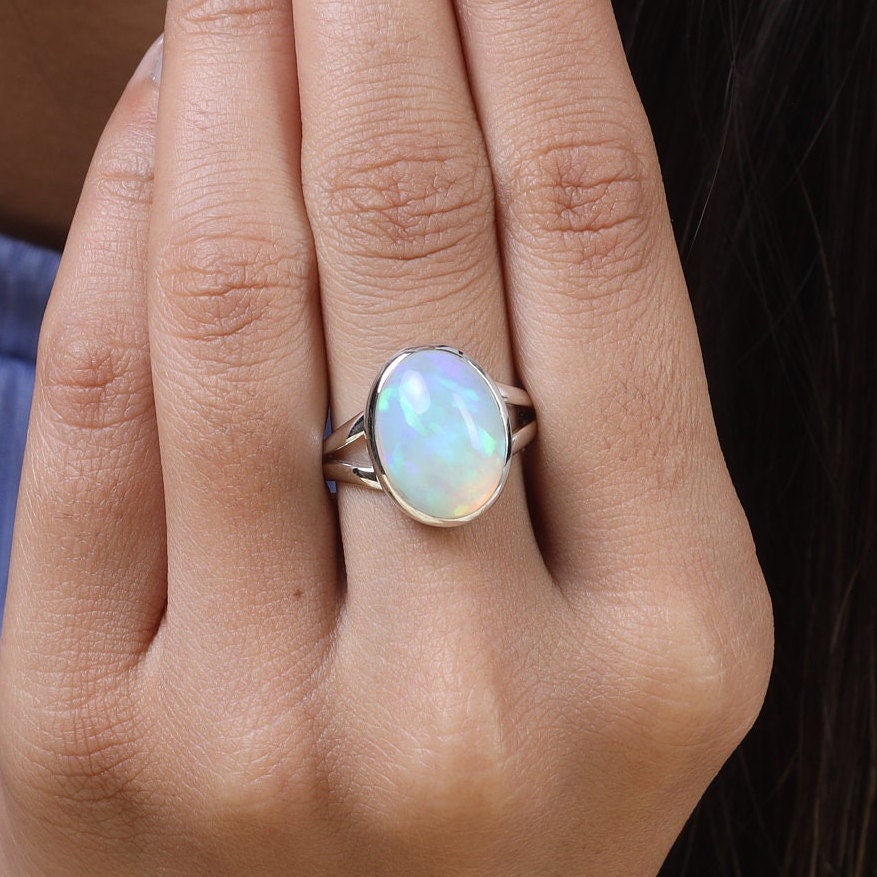 Ethiopian Opal Sterling Silver Ring