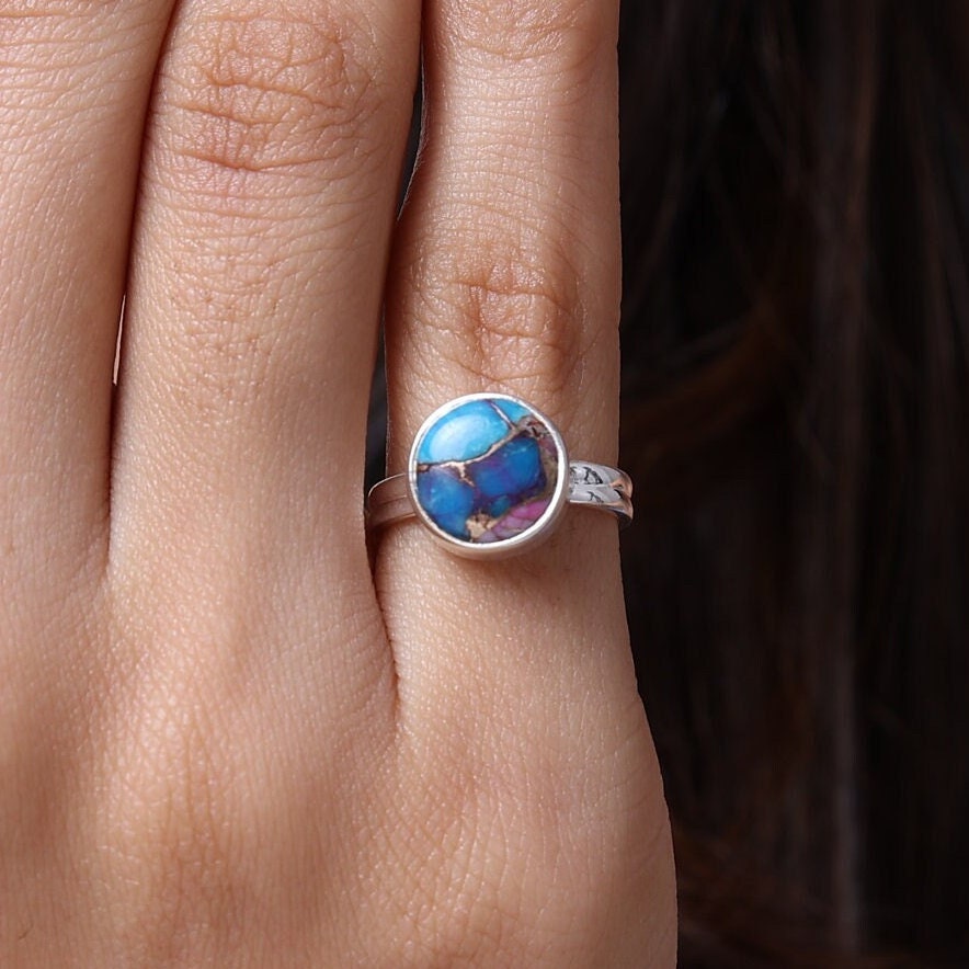 Oyster Turquoise Sterling Silver Ring