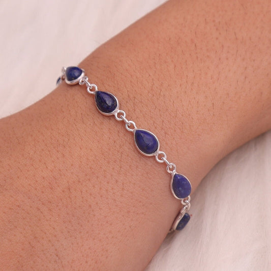 Lapis Lazuli Sterling Silver Bracelet