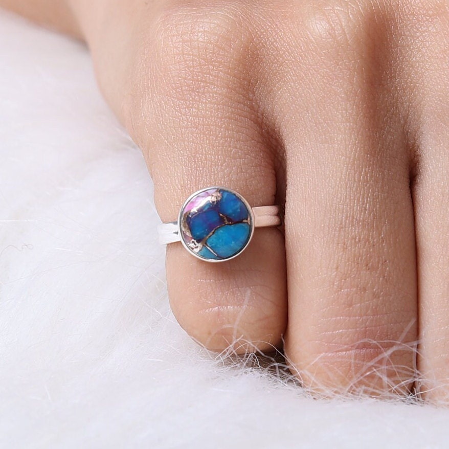 Oyster Turquoise Sterling Silver Ring