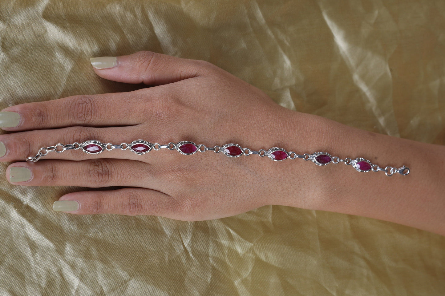 Ruby Sterling Silver Bracelet