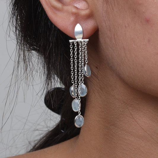 Aquamarine Sterling Silver Earrings