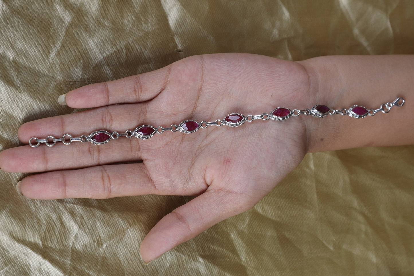 Ruby Sterling Silver Bracelet