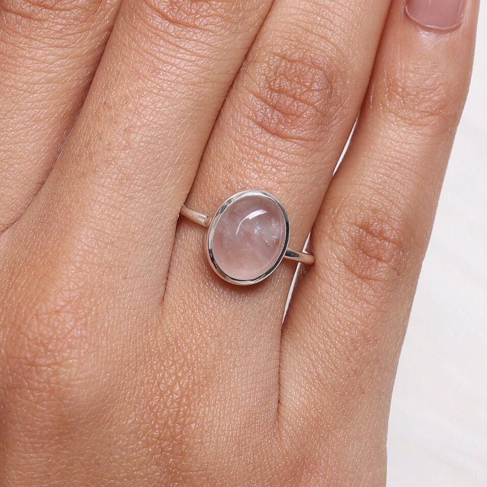 Rose Quartz Sterling Silver Ring