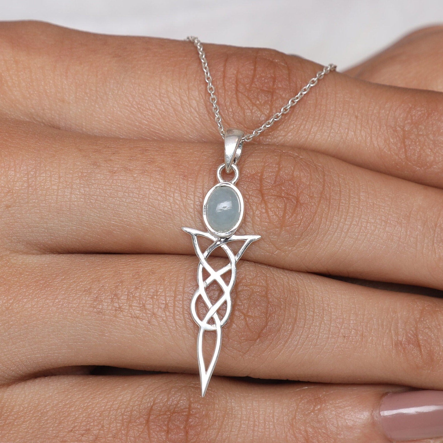 Aquamarine Sterling Silver Pendant