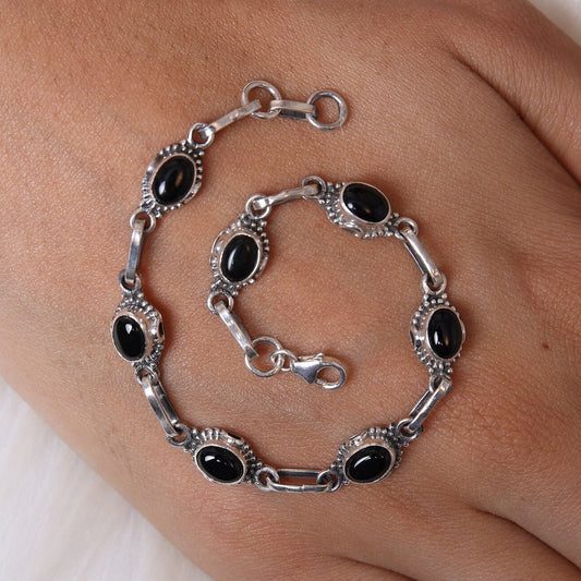 Black Onyx Sterling Silver Bracelet