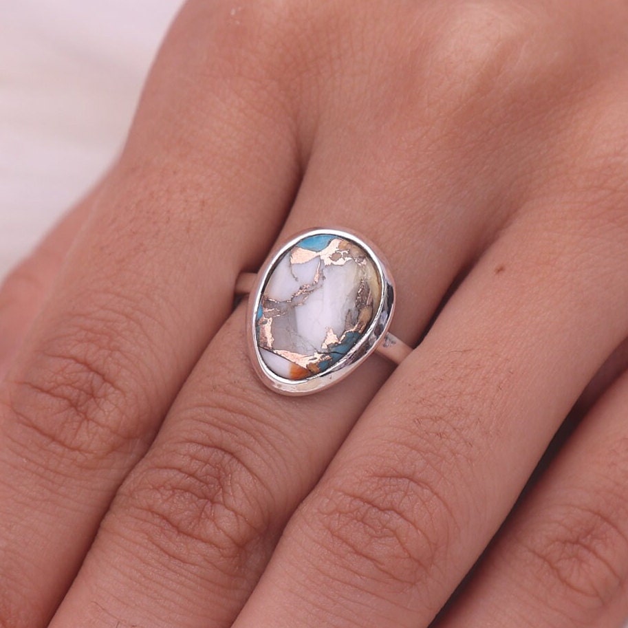 Oyster Turquoise Sterling Silver Ring