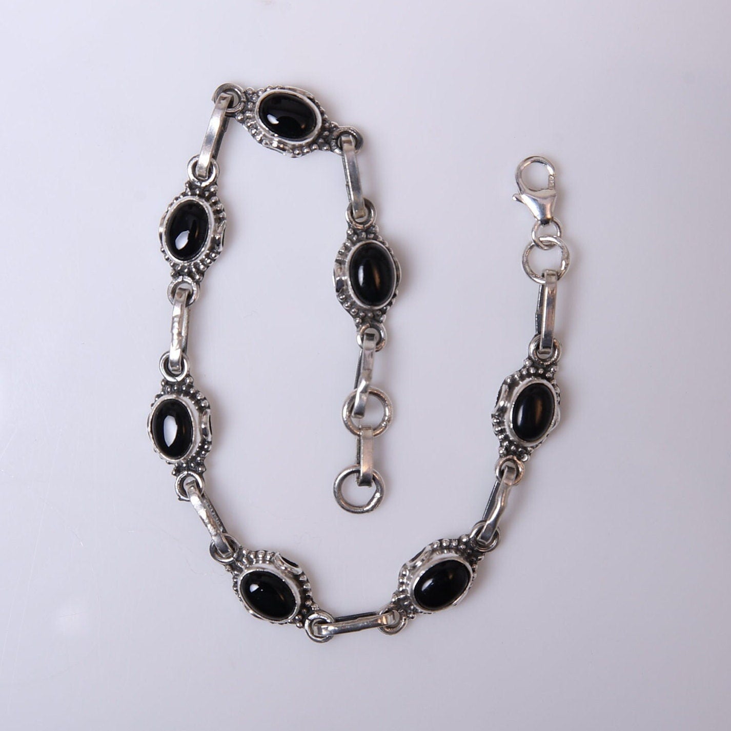 Black Onyx Sterling Silver Bracelet