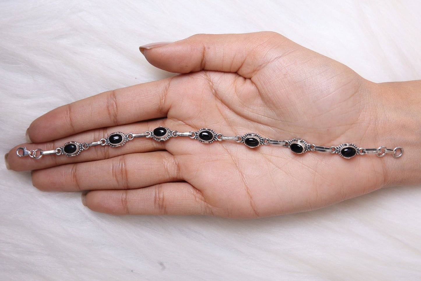 Black Onyx Sterling Silver Bracelet