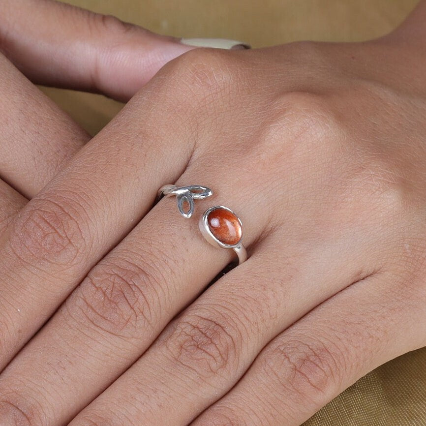 Sunstone Sterling Silver Ring