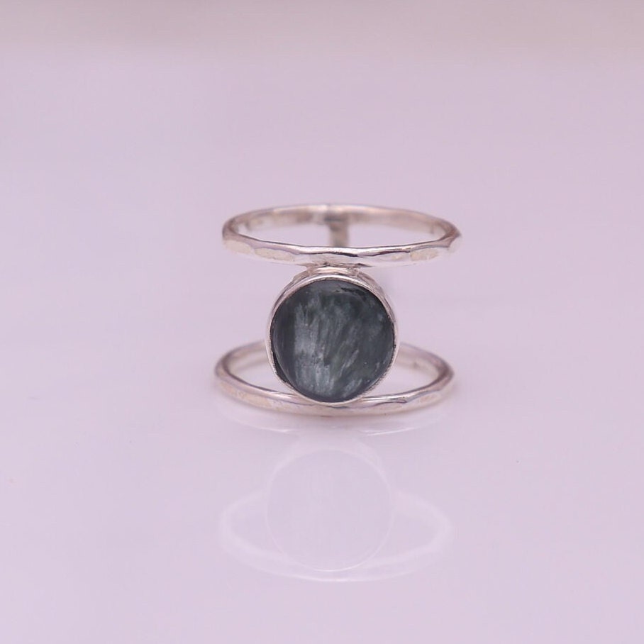 Seraphinite Sterling Silver Ring