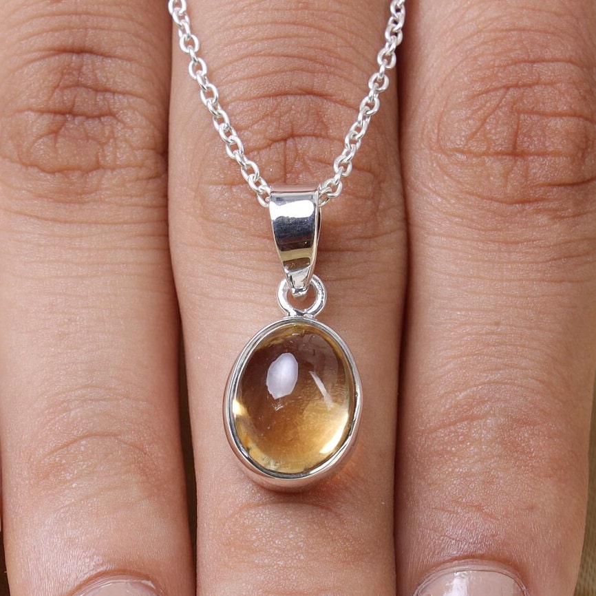 Citrine Sterling Silver Pendant