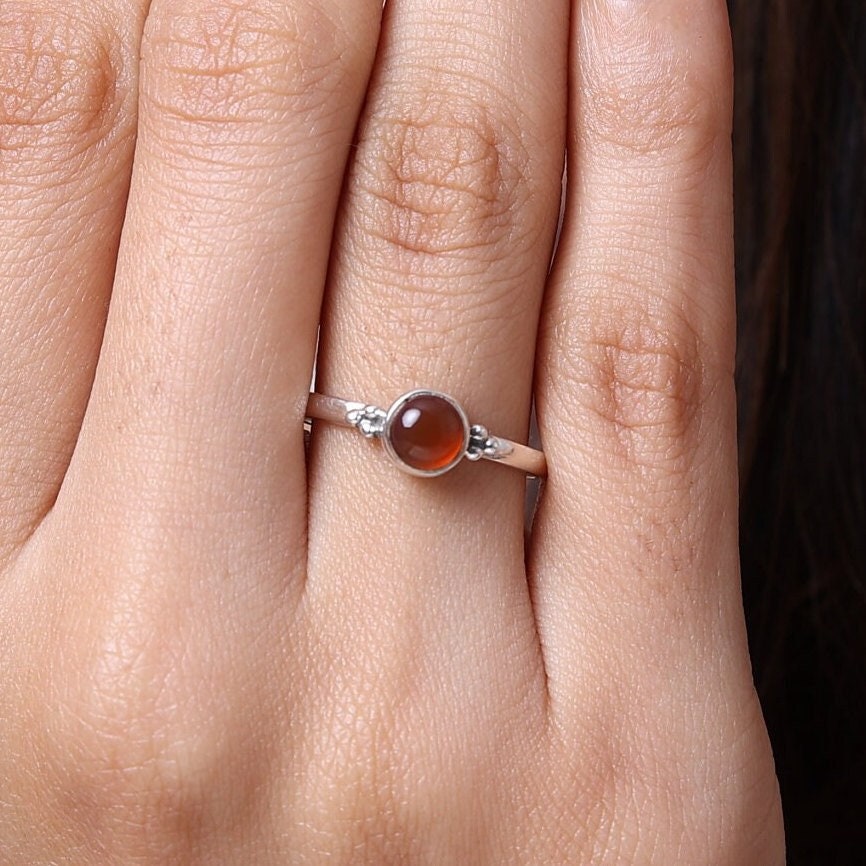 Carnelian 925 Sterling Silver Ring