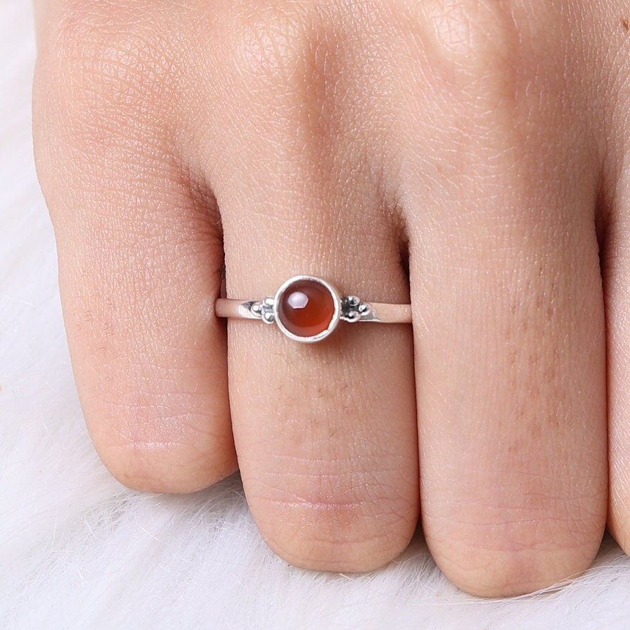 Carnelian 925 Sterling Silver Ring