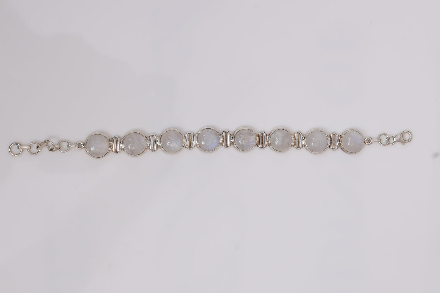 Rainbow Moonstone Sterling Silver Bracelet