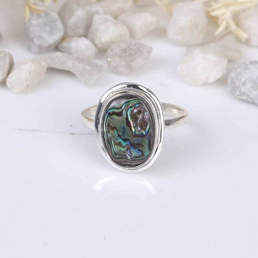 Abalone Shell Sterling Silver Ring