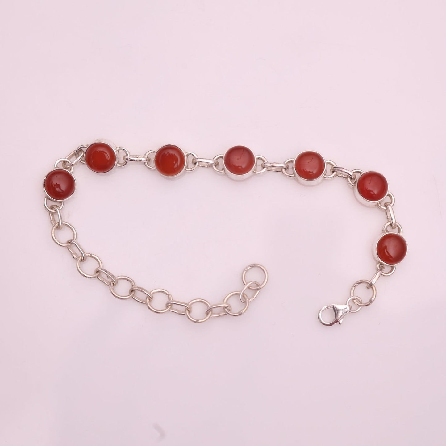 Carnelian Sterling Silver Bracelet