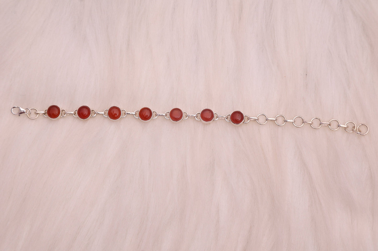 Carnelian Sterling Silver Bracelet